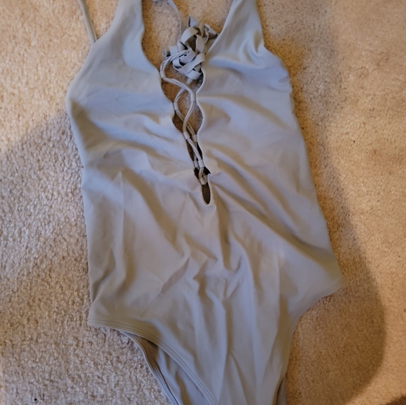 Aerie Lace-Up One Piece Swimsuit - Picture 2 of 3